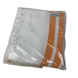 Linum Home Textiles Turkish Towel Orange White Striped NEW